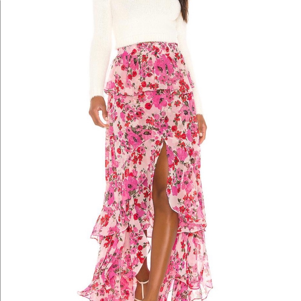 Misa Lucia pink floral skirt new w/tags